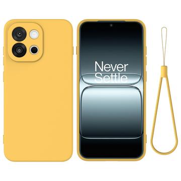 Coque OnePlus 13T en silicone liquide avec dragonne - Jaune