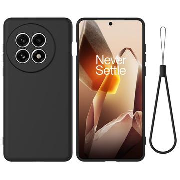 Coque OnePlus Ace 5/5 Pro/13R en silicone liquide avec dragonne - Noire