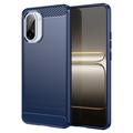 Coque OnePlus Ace 5 Racing/Nord CE5 en TPU Brossé - Fibre de Carbone - Bleue