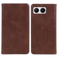 Etui portefeuille OnePlus Nord 4 avec fermeture magnétique - Texture Veau - Marron