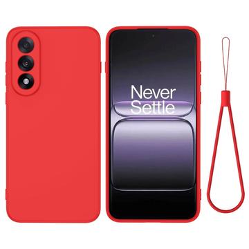 Coque OnePlus Nord 5 en silicone liquide avec dragonne - Rouge