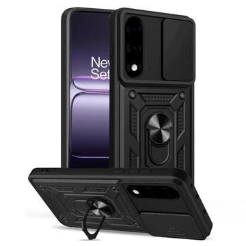 Coque Hybride OnePlus Nord 5 à Anneau Rotatif avec Protection pour Appareil Photo