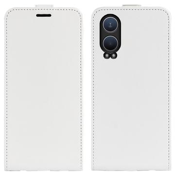 Étui à Rabat Vertical OnePlus Nord CE4 Lite/Oppo K12x avec Porte-Cartes - Blanc