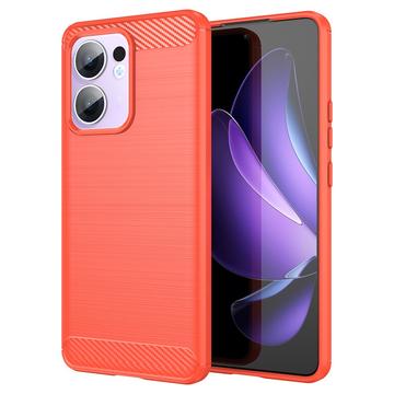 Coque Oppo Reno13 F en TPU Brossé - Fibre de Carbone