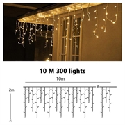 Guirlande lumineuse solaire extérieure avec télécommande et minuterie - 300 LED, 10m - Blanc chaud