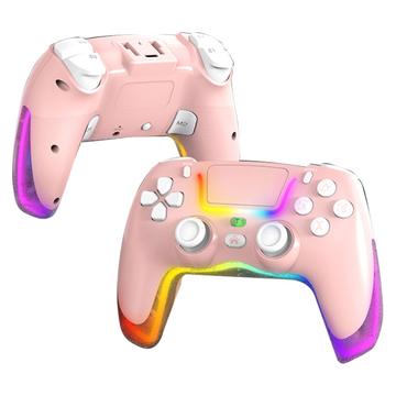 P07 Dazzle Lighting Contrôleur Bluetooth sans fil pour PS4/Android/iOS/Switch/PC - Rose