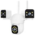 Caméra de surveillance WiFi PTZ triple objectif PC288-B3Y10-2MP avec carte mémoire de 64 Go