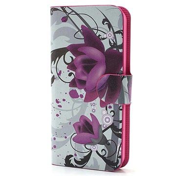 Etui Portefeuille pour iPhone 5 / 5S / SE - Lotus