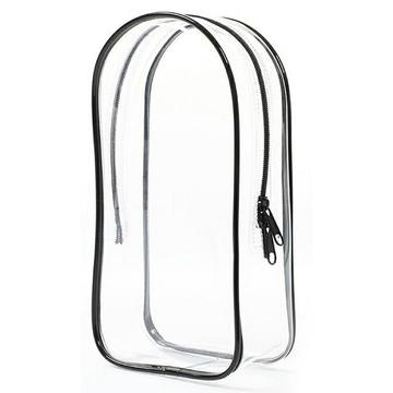 Sac de rangement en PVC avec porte-clés pour peluches et mini-figurines Labubu de 17cm - Noir / Transparent