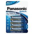 Piles alcalines Panasonic Evolta LR6/AA - 4 pièces