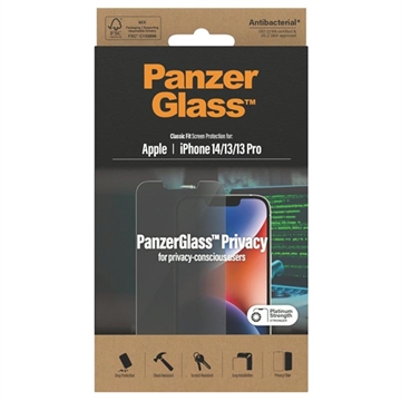 Protecteur d\'Écran iPhone 13/13 Pro/14 PanzerGlass Classic Fit Privacy