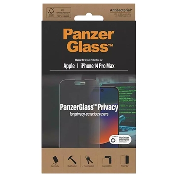 Protecteur d\'Écran iPhone 14 Pro Max PanzerGlass Classic Fit Privacy