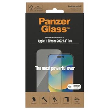 Protecteur d\'Écran iPhone 14 Pro PanzerGlass Ultra-Wide Fit - Noir
