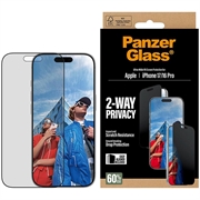 Protection d'écran confidentialité iPhone 17/16 Pro PanzerGlass Ultra-Wide Fit EasyAligner 2-Way - 9H - Bord noir