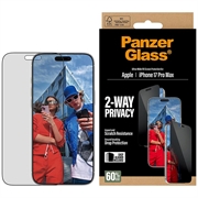 Protection d'écran confidentialité iPhone 17 Pro Max PanzerGlass Ultra-Wide Fit EasyAligner 2-Way - 9H - Bord noir