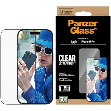 Protecteur d\'Écran iPhone 17 Pro PanzerGlass Ultra-Wide Fit EasyAligner - Bord noir