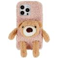 Coque iPhone 14 Pro en TPU 3D Plush Doll - Beige / Ourse