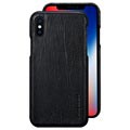 Coque en Cuir Pierre Cardin pour iPhone X - Noire