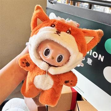 Combinaison à capuche en peluche pour poupée Labubu 17cm - Renard