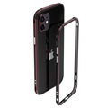 Polar Lights Style Bumper en Métal pour iPhone 12 Mini - Noir / Rouge