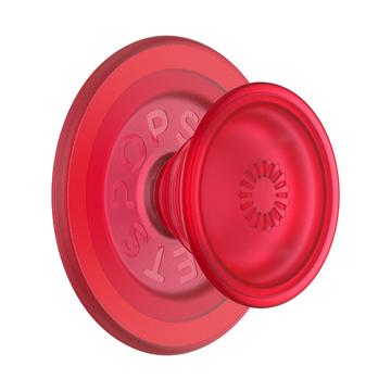 Socle et poignée extensible PopSockets Round MagSafe PopGrip - Blanchette rouge