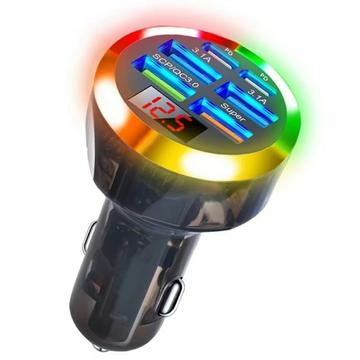 Chargeur de voiture portable rapide à 6 ports 150W avec PD & QC3.0 - Noir