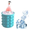 Portable Large Silicone Ice Bucket - Baby Blue