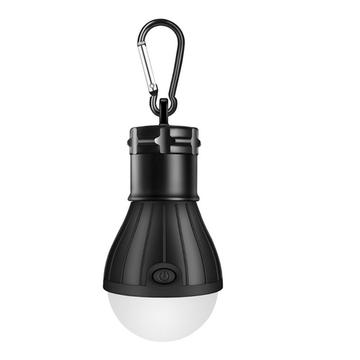 Ampoule de camping portable résistante à l\'eau avec mousqueton - Noir
