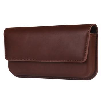 Étui horizontal en cuir avec double fermeture magnétique - 6.7"-6.9" - Marron