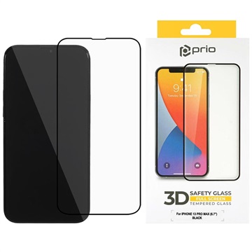 Protecteur d\'Écran iPhone 13 Pro Max/14 Plus en Verre Trempé Prio 3D - Noir