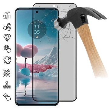 Protecteur d\'Écran Motorola Edge 40 Neo en Verre Trempé Privacy Full Cover - Bord Noir