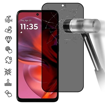 Protecteur d\'Écran Motorola Moto G05 en Verre Trempé Privacy Full Cover - Bord Noir