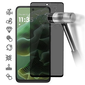 Protecteur d\'Écran Motorola Moto G35 en Verre Trempé Privacy Full Cover - Bord Noir