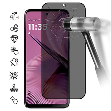 Protecteur d\'Écran Motorola Moto G55 en Verre Trempé Privacy Full Cover - Bord Noir