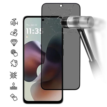 Protecteur d\'Écran Motorola Moto G56 en Verre Trempé Privacy Full Cover - Bord Noir