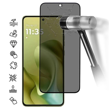 Protecteur d\'Écran Motorola Moto G86/G86 Power en Verre Trempé Privacy Full Cover - Bord Noir
