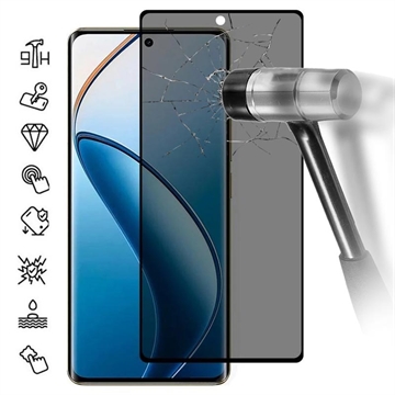 Protecteur d\'Écran Realme 12 Pro/12 Pro+ en Verre Trempé Privacy Full Cover - Bord Noir