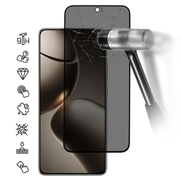 Protecteur d\'Écran Xiaomi 15T/15T Pro en Verre Trempé Privacy Full Cover - Bord Noir