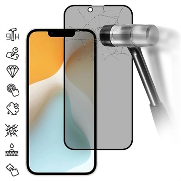 Protecteur d\'Écran iPhone 16e en Verre Trempé Privacy Full Cover - Bord Noir