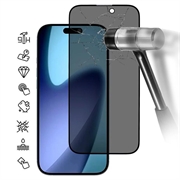 Protecteur d'Écran iPhone 17 Pro en Verre Trempé Privacy Full Cover - Bord Noir