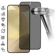 Protection d'écran Samsung Galaxy S25+ en verre trempé Confidentialité - Déverrouillage par empreinte digitale - Bordure noire