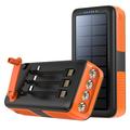 Psooo PS-618 Banque d'énergie solaire 30000mAh avec manivelle - Orange / Noir