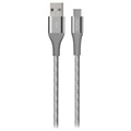Câble USB-A / USB-C Puro Fabric K2 Charge & Sync - 1.2m - Gris Sidéral