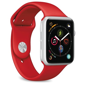 Bracelet en Silicone Puro Icon Apple Watch Séries Ultra 2/Ultra/9/8/SE (2022)/7/SE/6/5/4/3/2/1 - 45mm/44mm/42mm - Rouge
