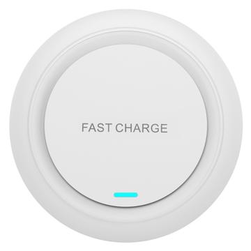 Q18 Round Shape Wireless Charger 15W Fast Charging Desktop Charging Pad - Blanc