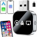 Adaptateur sans fil 3-en-1 Q1AS pour CarPlay et Android Auto avec AirPlay - Argent / Noir