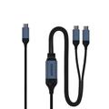 Câble de recharge rapide tressé USB-C vers double USB-C QGEEM CC0082 - 140W, 1.2m - Noir