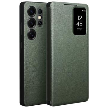 Étui à Rabat Samsung Galaxy S25 Ultra en Cuir Qialino Smart View