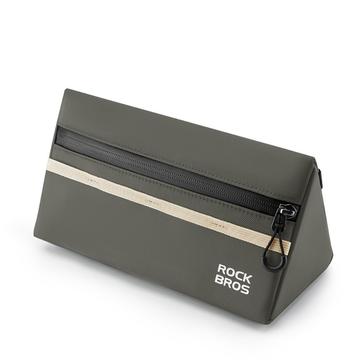 ROCKBROS 1.3L sac de faisceau avant de vélo triangle pochette de rangement en polyester pour vélo - vert armée