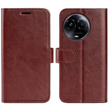 Etui portefeuille Realme 11/11x avec fermeture magnétique - Marron
